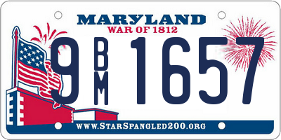 MD license plate 9BM1657