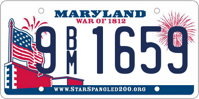 MD license plate 9BM1659