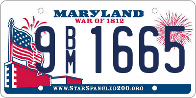 MD license plate 9BM1665