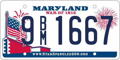 MD license plate 9BM1667