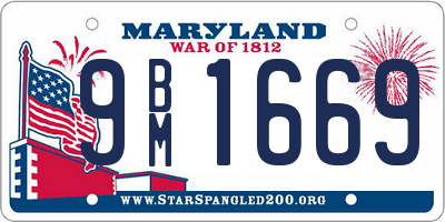 MD license plate 9BM1669