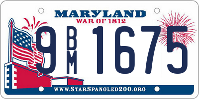 MD license plate 9BM1675