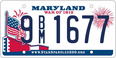 MD license plate 9BM1677