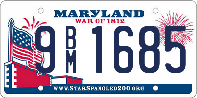 MD license plate 9BM1685