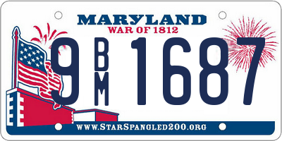 MD license plate 9BM1687