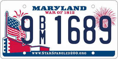 MD license plate 9BM1689