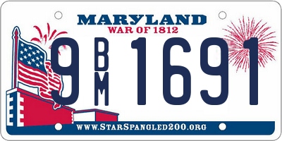MD license plate 9BM1691