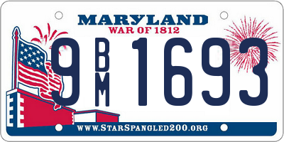 MD license plate 9BM1693