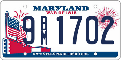 MD license plate 9BM1702