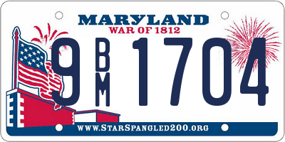 MD license plate 9BM1704