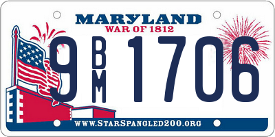 MD license plate 9BM1706