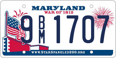 MD license plate 9BM1707