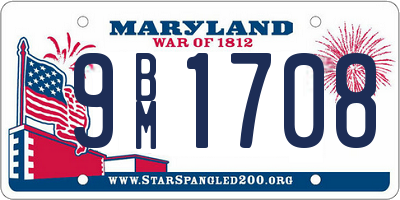 MD license plate 9BM1708