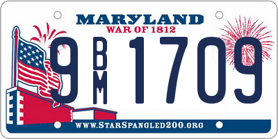 MD license plate 9BM1709