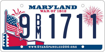 MD license plate 9BM1711