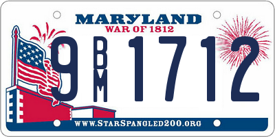 MD license plate 9BM1712