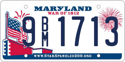 MD license plate 9BM1713