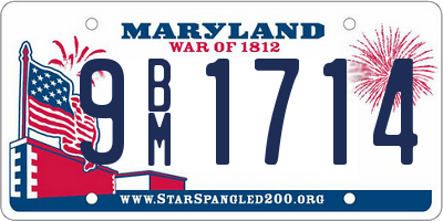 MD license plate 9BM1714