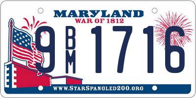 MD license plate 9BM1716