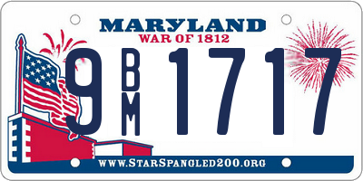 MD license plate 9BM1717