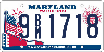 MD license plate 9BM1718