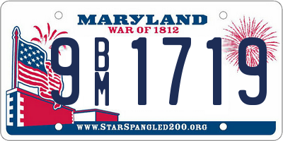 MD license plate 9BM1719