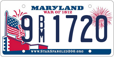 MD license plate 9BM1720