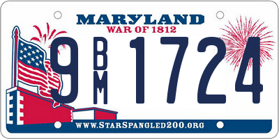 MD license plate 9BM1724