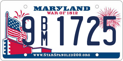 MD license plate 9BM1725