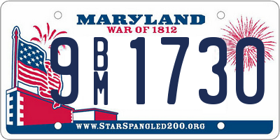 MD license plate 9BM1730