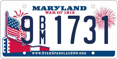 MD license plate 9BM1731