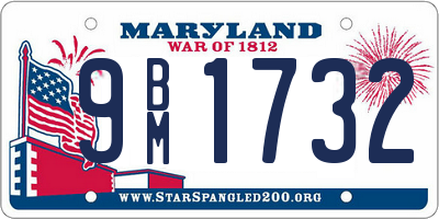 MD license plate 9BM1732