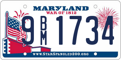 MD license plate 9BM1734