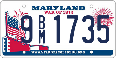 MD license plate 9BM1735