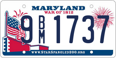 MD license plate 9BM1737