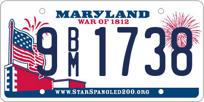 MD license plate 9BM1738