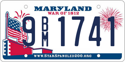 MD license plate 9BM1741