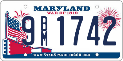 MD license plate 9BM1742