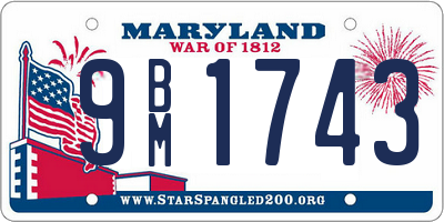 MD license plate 9BM1743