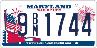 MD license plate 9BM1744