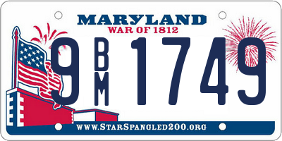 MD license plate 9BM1749