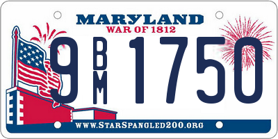 MD license plate 9BM1750