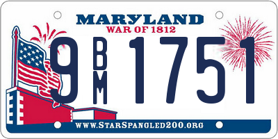 MD license plate 9BM1751