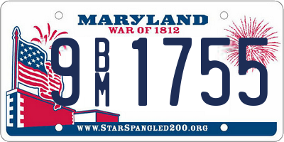 MD license plate 9BM1755