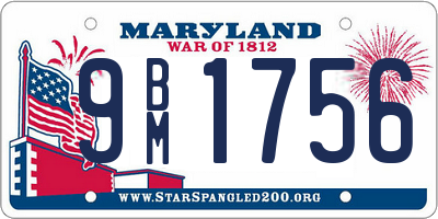 MD license plate 9BM1756