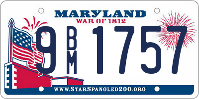 MD license plate 9BM1757