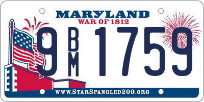 MD license plate 9BM1759