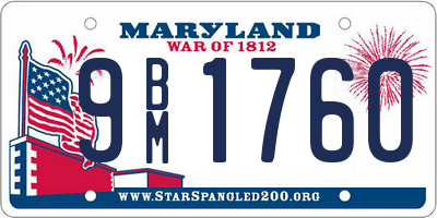 MD license plate 9BM1760