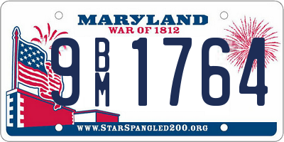 MD license plate 9BM1764