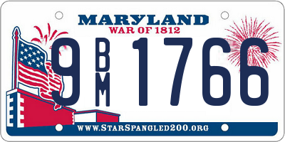 MD license plate 9BM1766